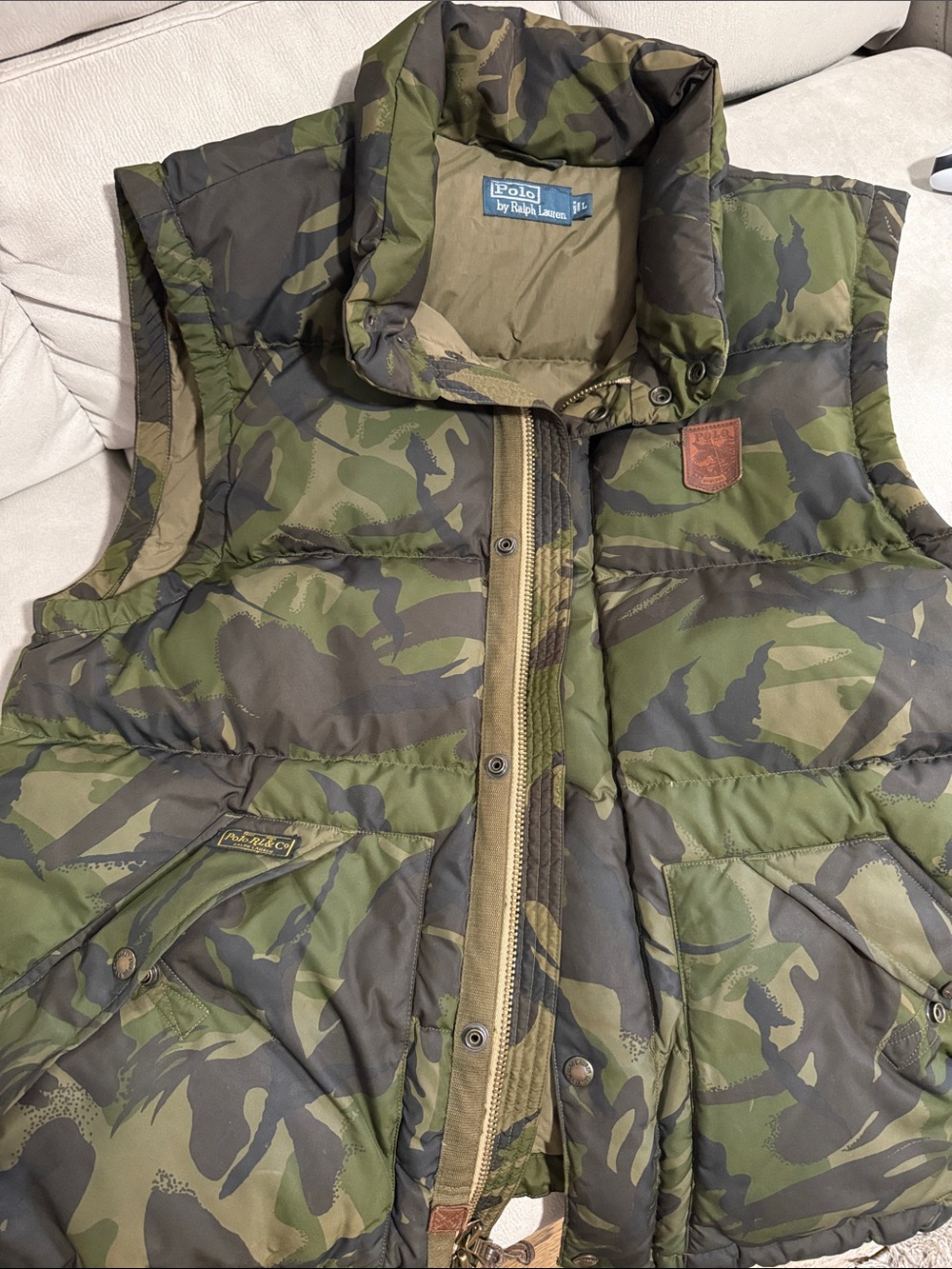 Polo by Ralph Lauren Green Camo Puffer Vest